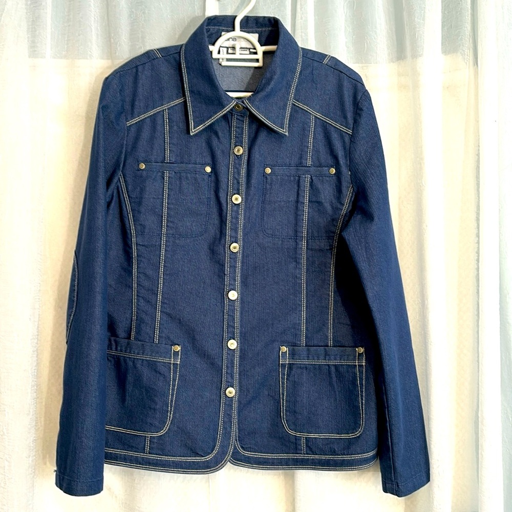 Lana Sport vintage Women’s Blue long sleeve button down Denim Jacket  SIZE 12